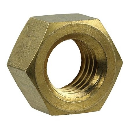 Hex Nut, 1/4-20, Brass, 100 PK